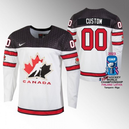 Canada Hockeydrakt Custom IIHF World Championship 2023 Hvit - Herre